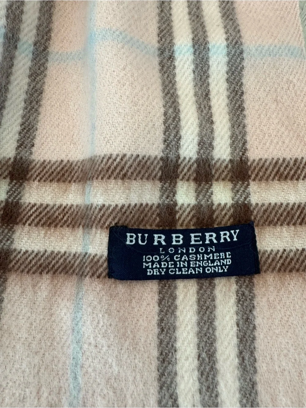 Authentic Burberry London Pink Nova Check 100% Cashmere Scarf